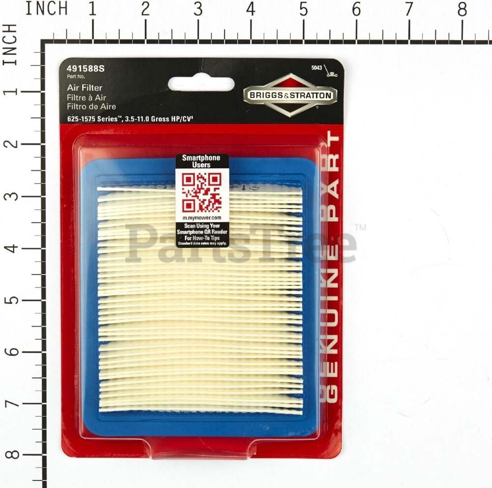 Briggs & Stratton 491588S Air Filter for 625-1575 Series Engines